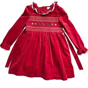 Mini Boden Velvet Red Dress